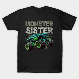 Monster Truck Sister Family Matching Monster Truck Lover T-Shirt